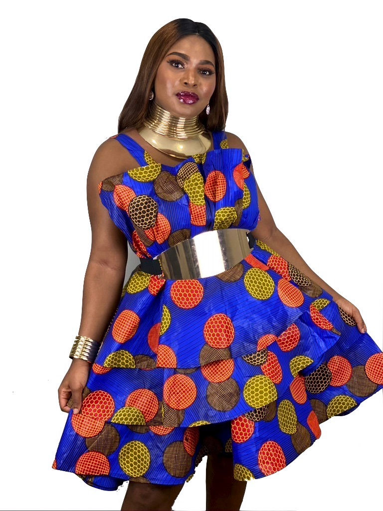 Miniature : Double Styled Ankara Strap /Strapless Dress