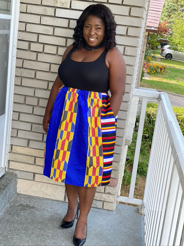 Miniatura: Blue Elastic Waistlines Skirt