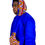 Thumbnail: Unisex Hooded Detachable Shoulder Blue blend Ankara Sweatshirt