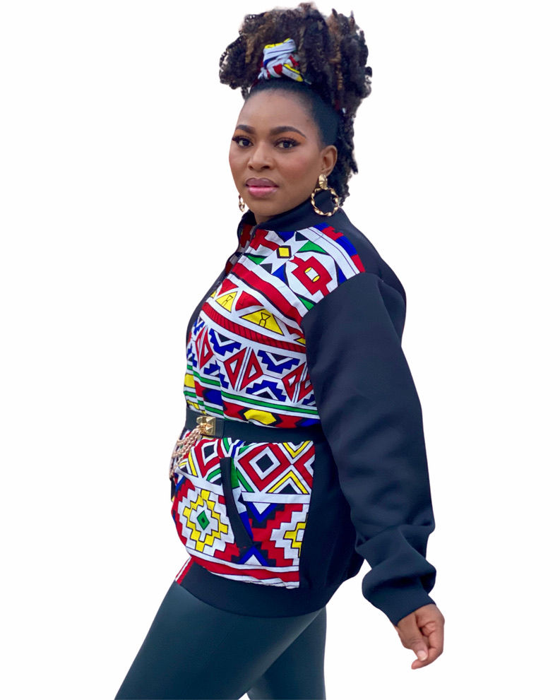 Thumbnail: Reversible Unisex Black with Ankara Sweatshirt