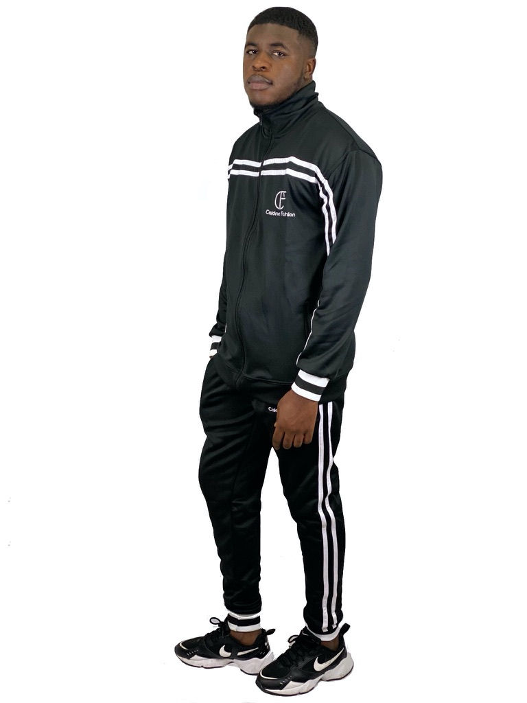 Miniature : Unisex Caldine Fashion  Long Sleeve Two Stripe Sweatsuits