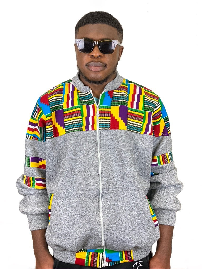 Miniature : Grey Blend Kente Unisex Mix Sweatshirt