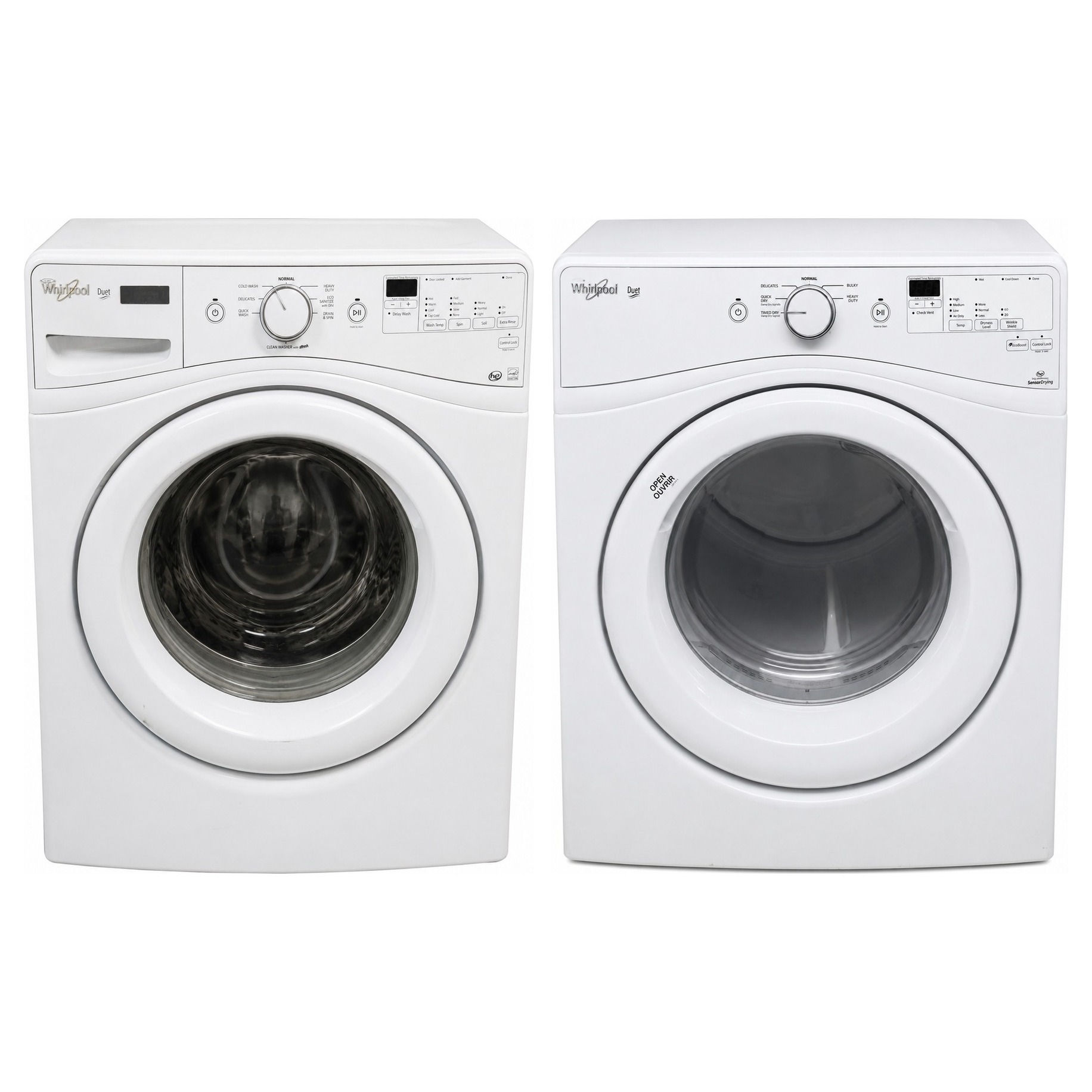 Whirlpool WFW72HEDW0 Washer + YWED72HEDW0 Dryer Set - SKUs 11655+11830