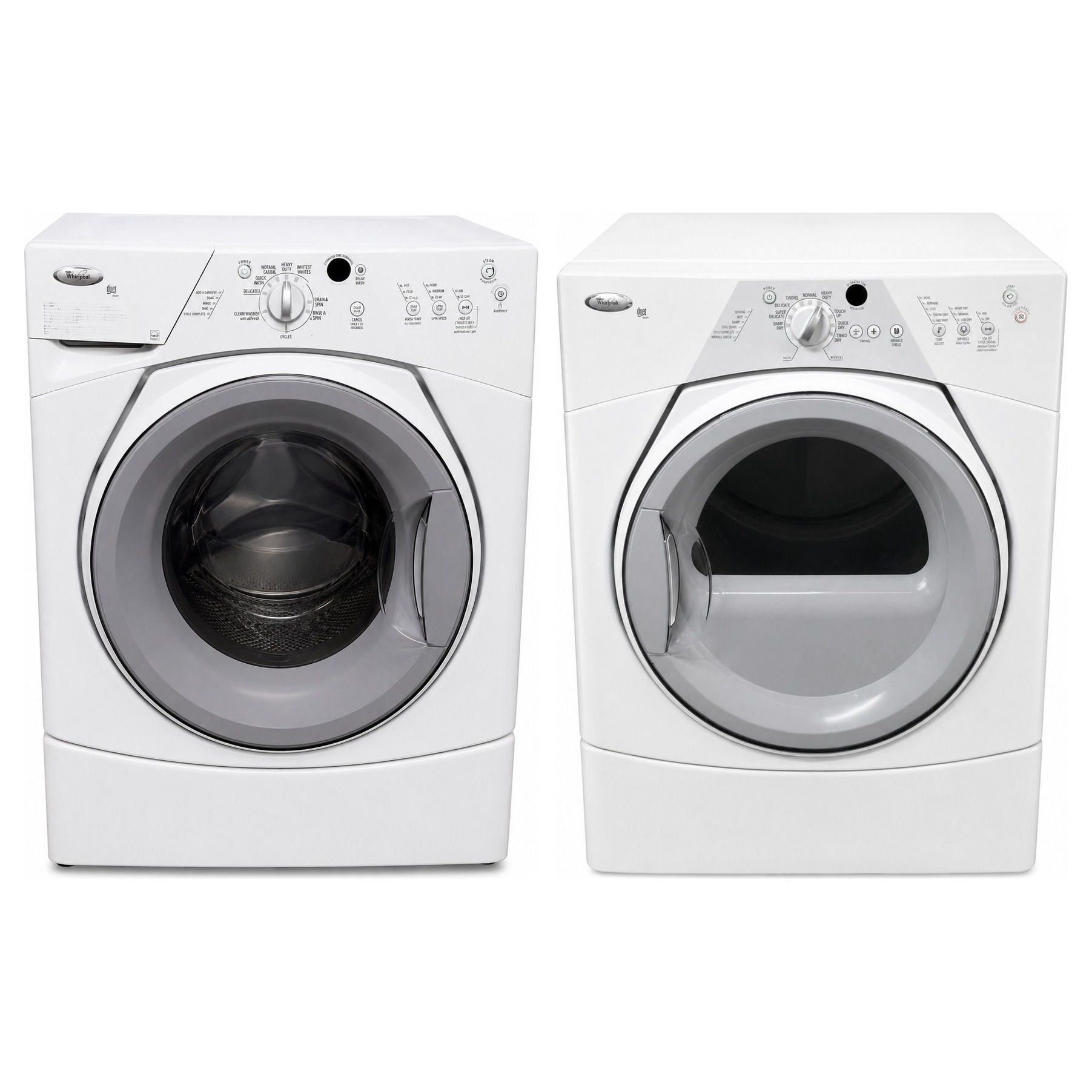 Whirlpool WFW8300SW02 Washer + YWED8300SW0 Dryer Set - SKUs 12467+12503