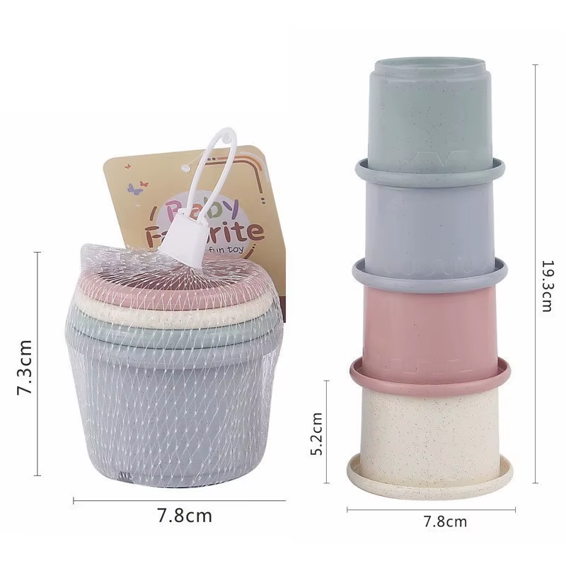 Stacking Cups Toy for Rabbits, Multi-Colored Reusable Small Animals Puzzle Toys