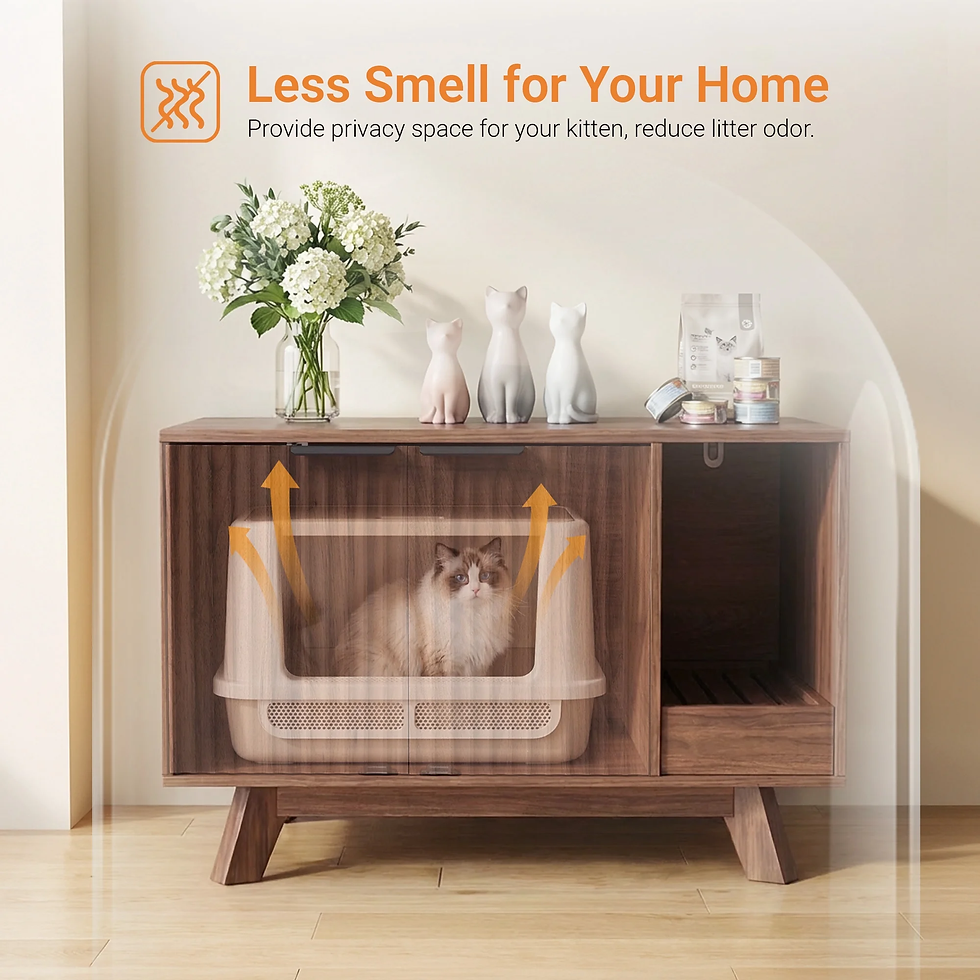 Thumbnail: Modern Cat Litter Box Enclosure - 31.5" Hidden Cat Litter Box Furniture for 2 Ca