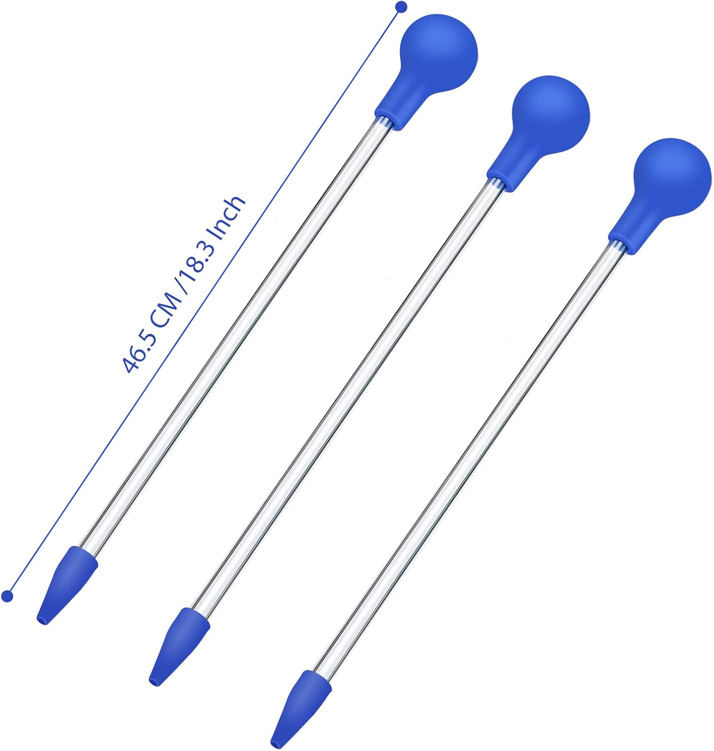 3-Pack Coral Feeder Syringe Tubes โ 46.5cm Liquid Fertilizer Tool for Reef Tanks