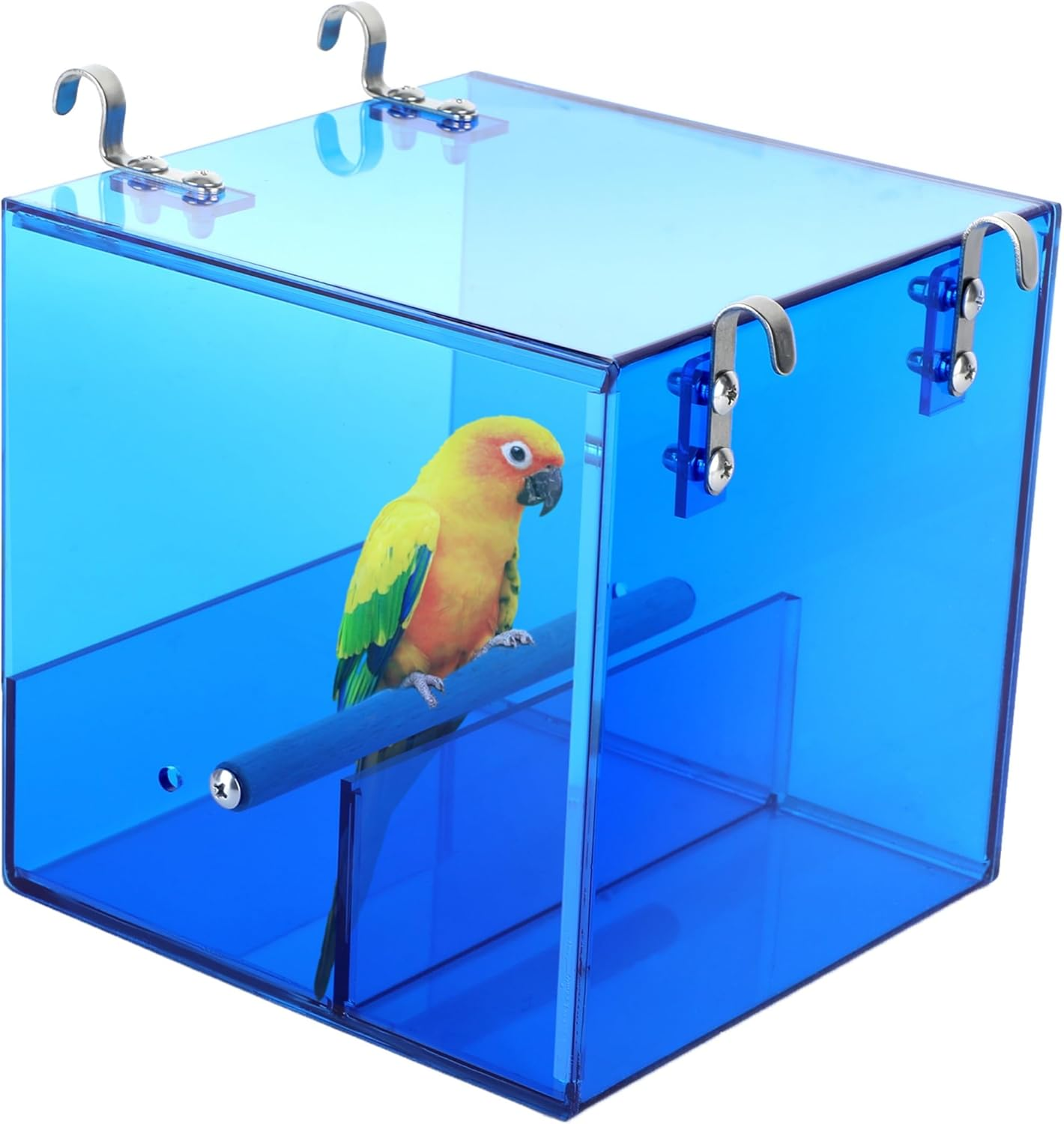 Parrot Cage Feeder Clip with Perch – Small to Large Bird Bowl