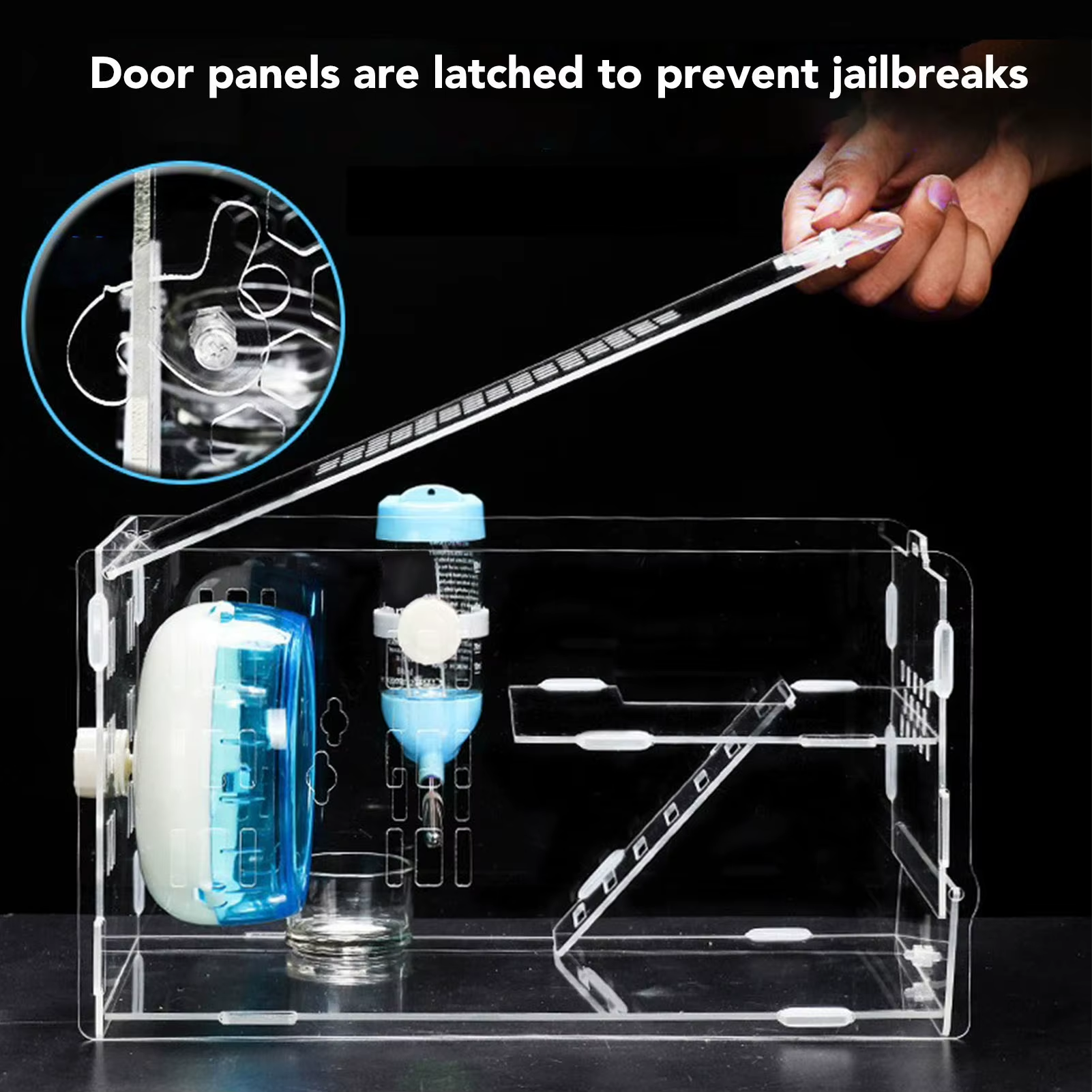 Clear Hamster Cage with Silent Wheel – Safe & Spacious Habitat for Small Pets