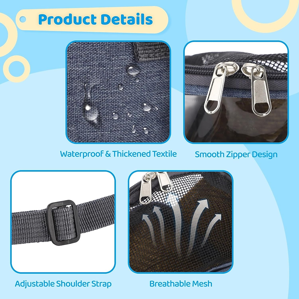 Thumbnail: Small Pet Carrier Bag – Breathable with Shoulder Strap & Handle