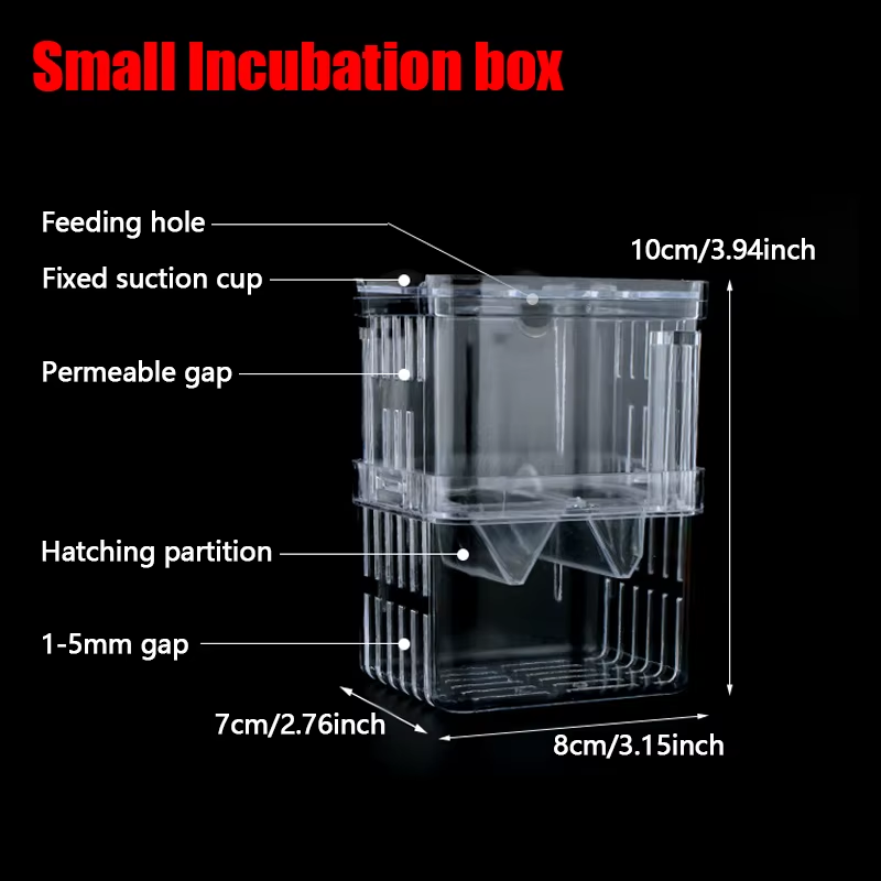 Fish Breeding Isolation Box โ Acrylic Aquarium Incubator for Guppies & Fry