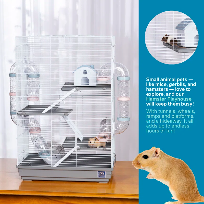 Thumbnail: Camargo Small Animal Cage – Multi-Level Playhouse for Hamsters & Gerbils