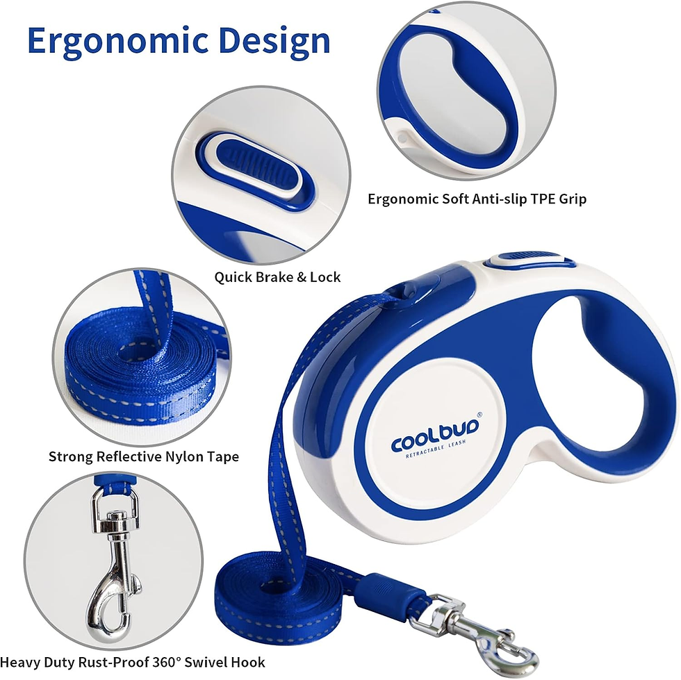 Thumbnail: Retractable Dog Leash – 16 ft Heavy Duty, Anti-Slip Handle, No Tangle