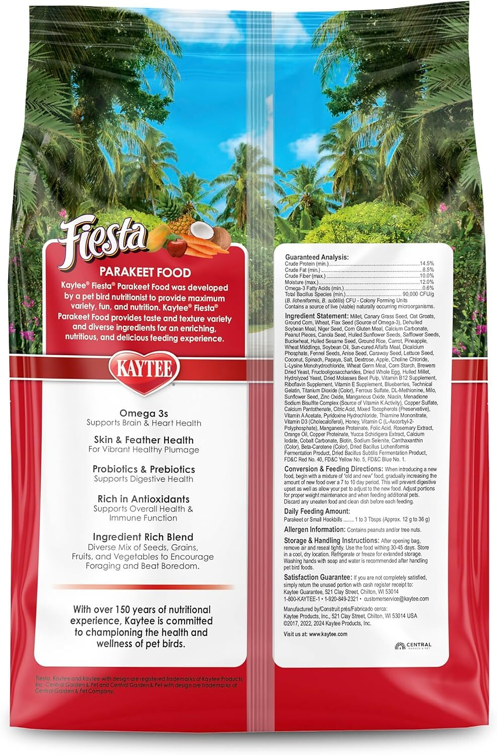 Thumbnail: Kaytee - Fiesta Parakeet Food – Fruit & Veggie Blend for Bird Health 2 lb