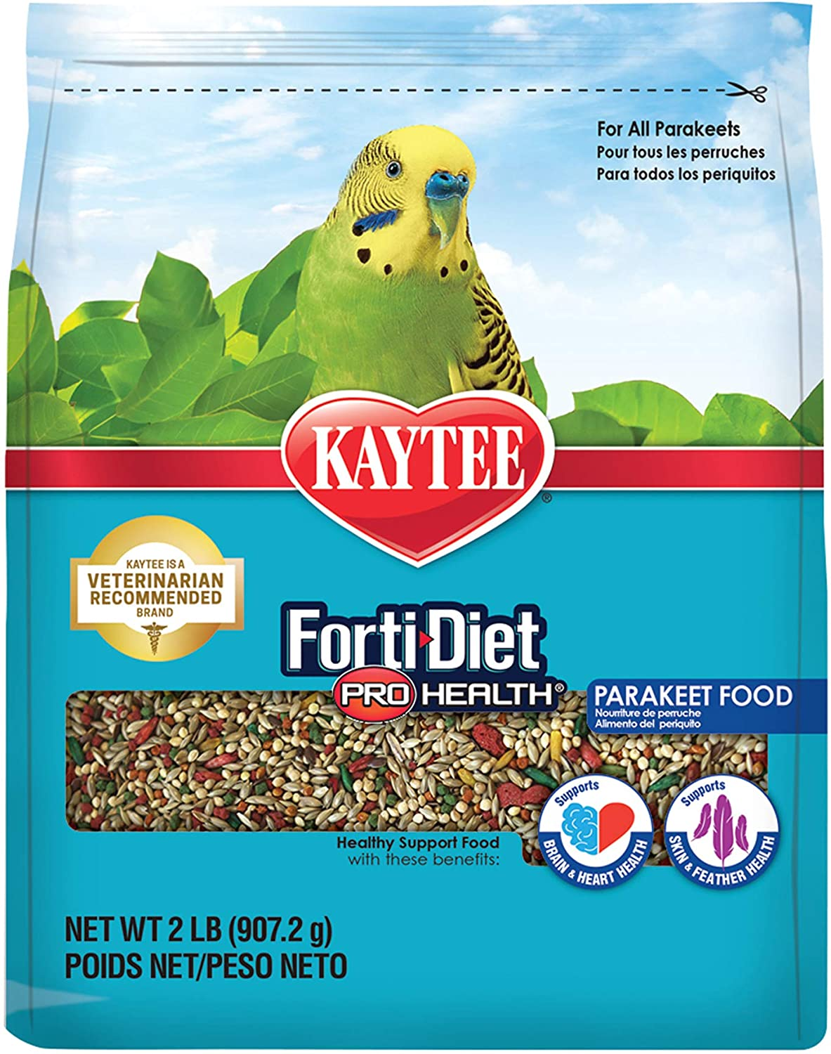 Kaytee Parakeet Food 2 lb โ Forti-Diet Pro Health Seeds for Adult Birds