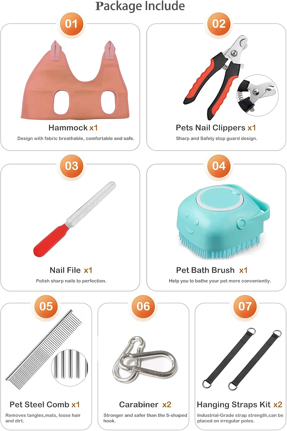 Thumbnail: Adjustable Pet Grooming Hammock – Safe Nail & Fur Care Support Sling