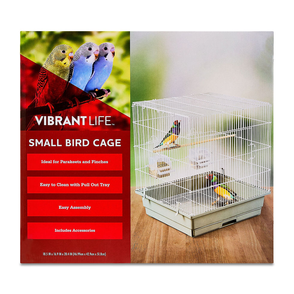 Thumbnail: Alden Design® Small Bird Cage with Perch, Hooded Cups & Tray – White
