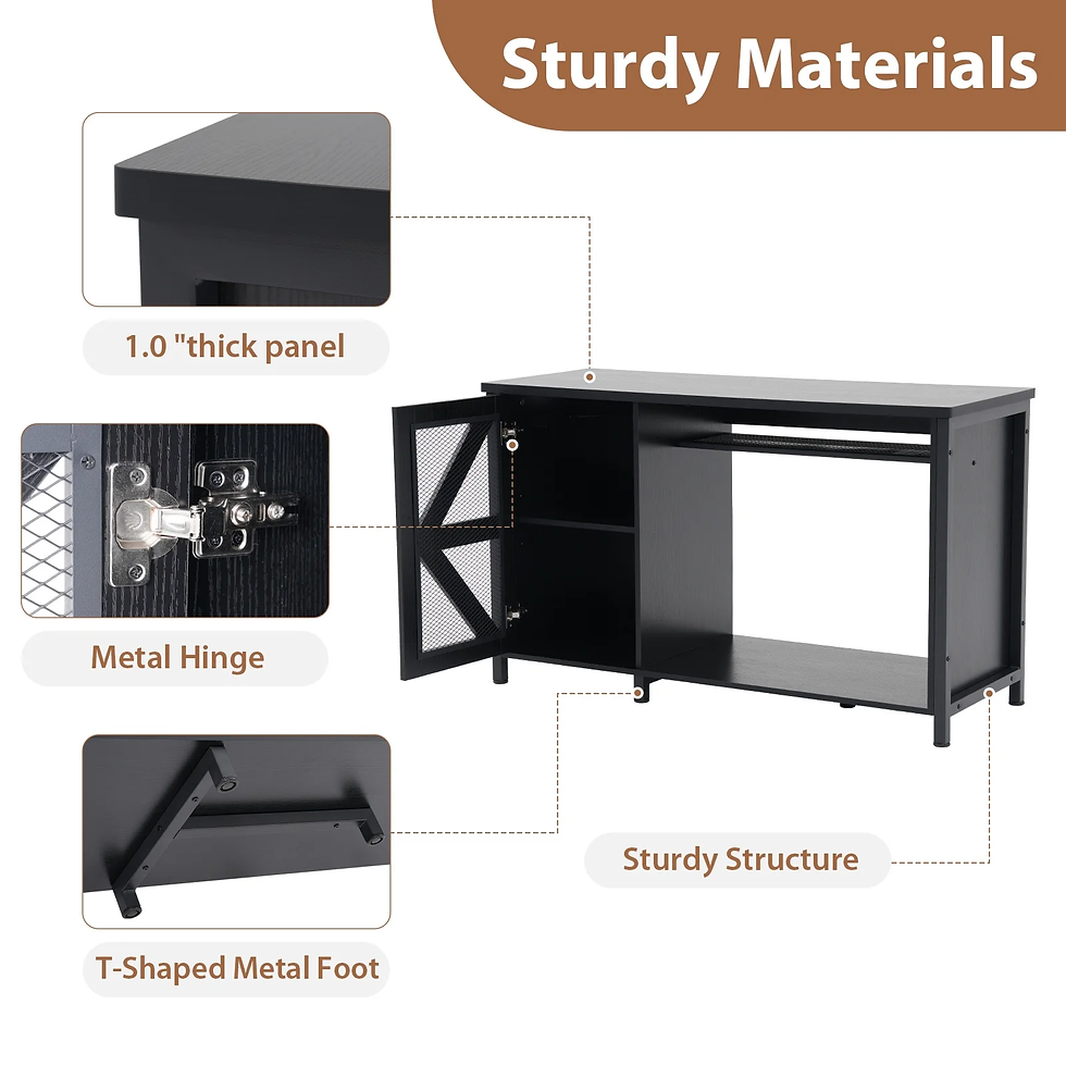 Thumbnail: 55–75 Gallon Aquarium Stand LED Light Power Outlet Storage Cabinet