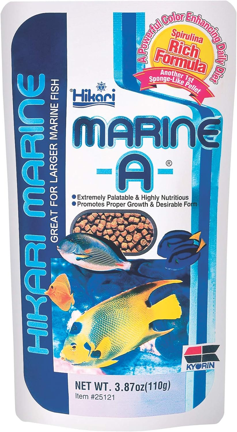 Hikari - Marine-A Pellets Fish Food โ 3.87 oz for Large Marine Fish