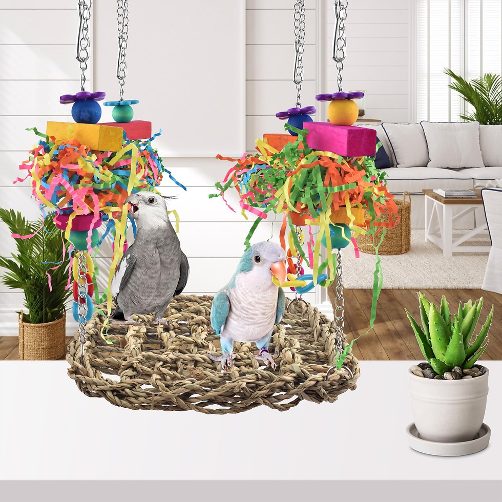 Thumbnail: Seagrass Bird Swing Mat – Hanging Foraging Toy for Small Parrots