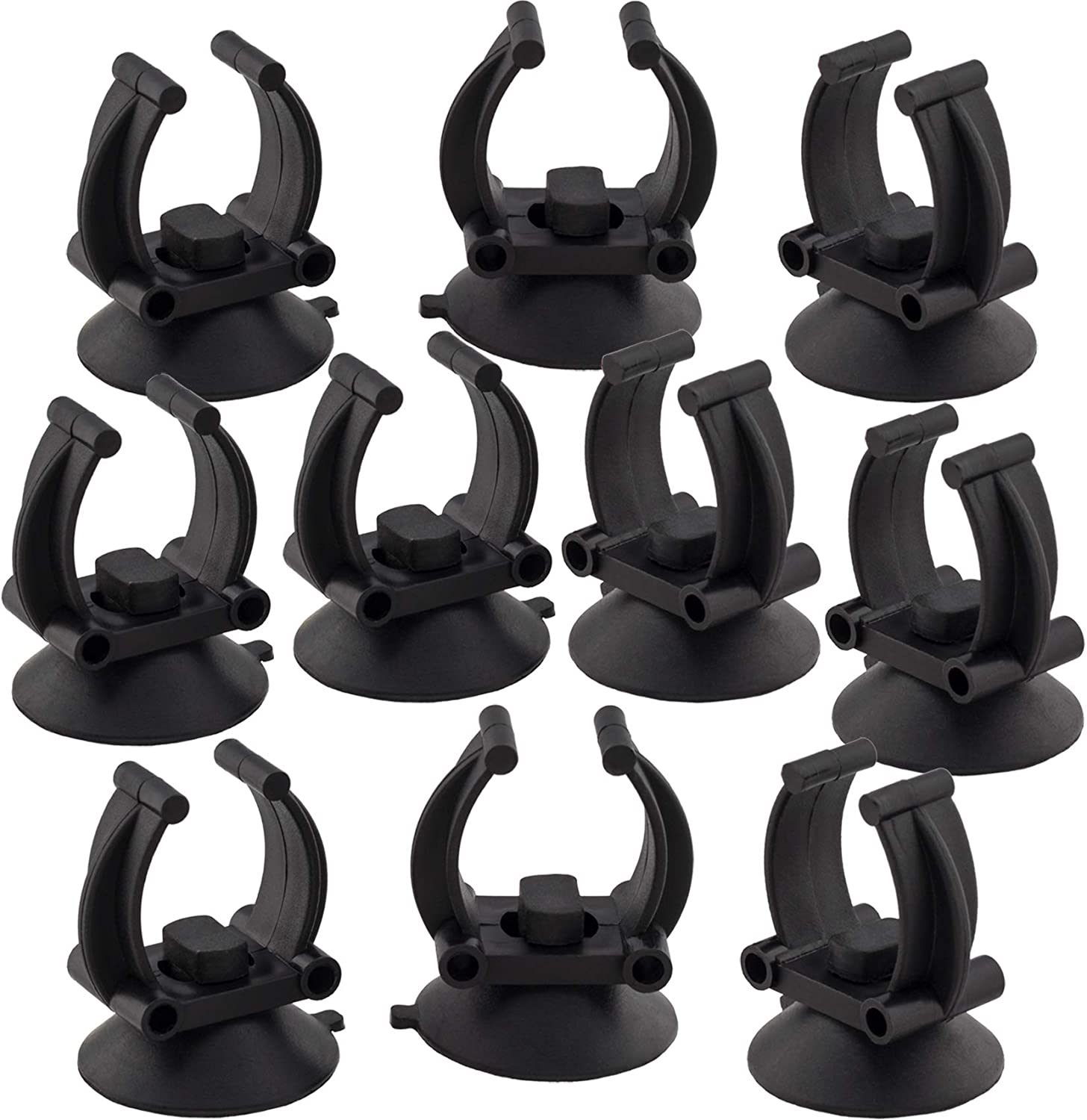 OIIKI Aquarium Heater Suction Cups with Clips 10 Pack Black
