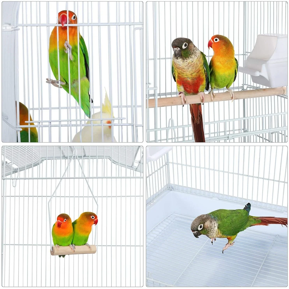 Thumbnail: Alden Design® 18" Medium Parakeet Wire Bird Cage – Travel & Hanging Cage, Blue