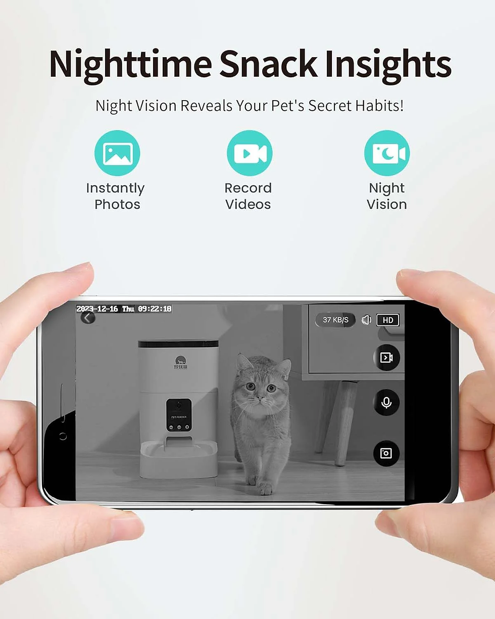 Thumbnail: 6L Smart WiFi Pet Feeder with Camera & App Control for Cats and Dogs