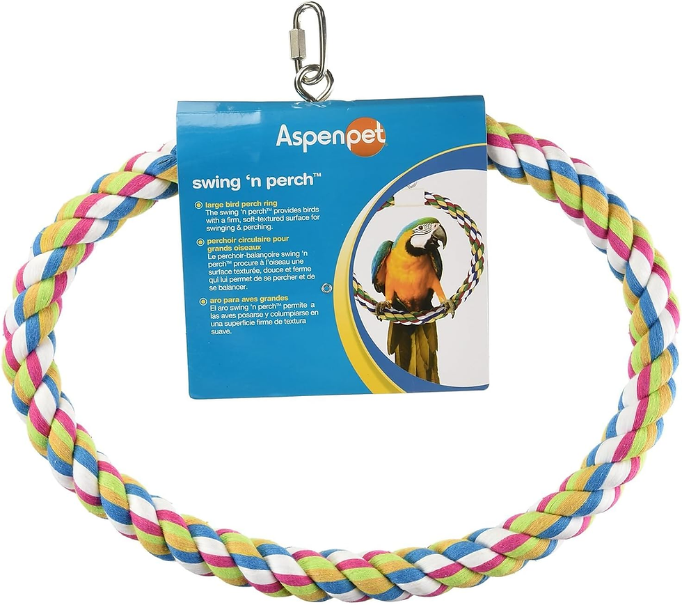 Thumbnail: Aspenpet Swing N' Perch Large Rope Ring Toy for Parrots