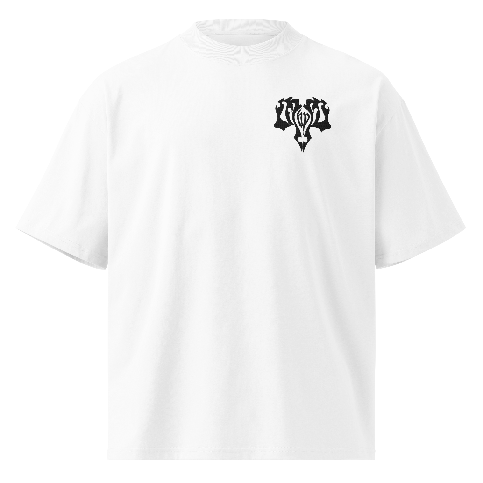 Embroidered oversized high neck t-shirt