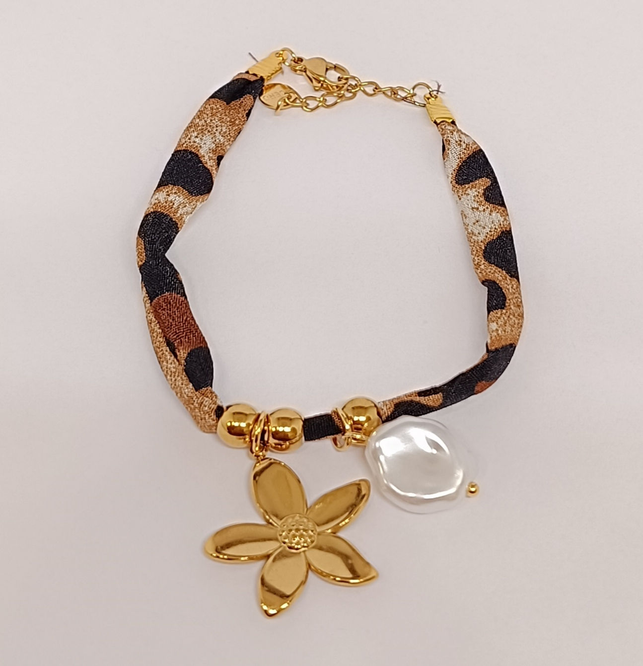 PULSERA LEOPARDO FLOR