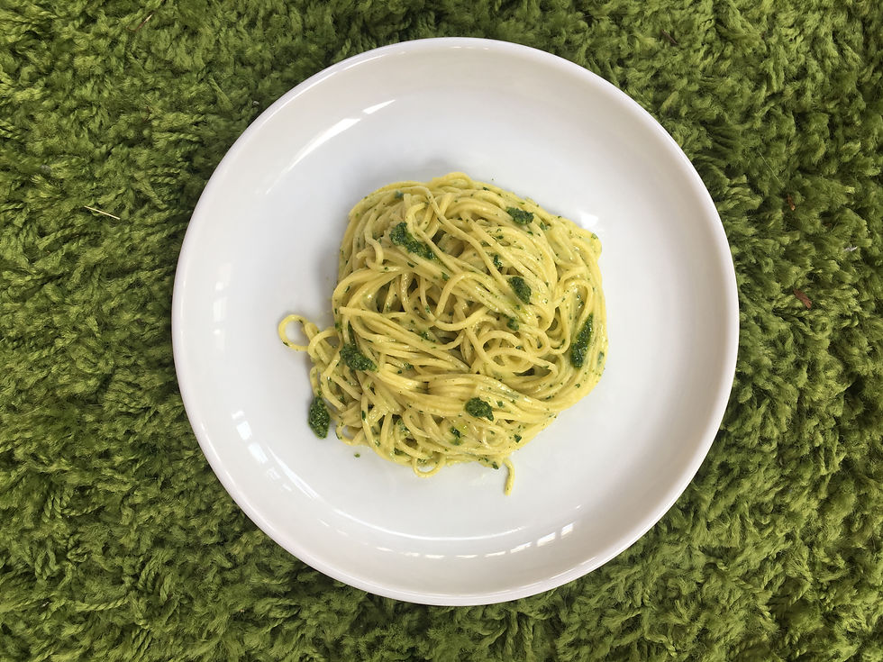 88, Angel hair with pesto cream, 100 days of pasta