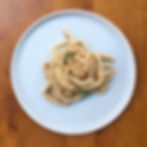 59, Bucatini with almond pesto