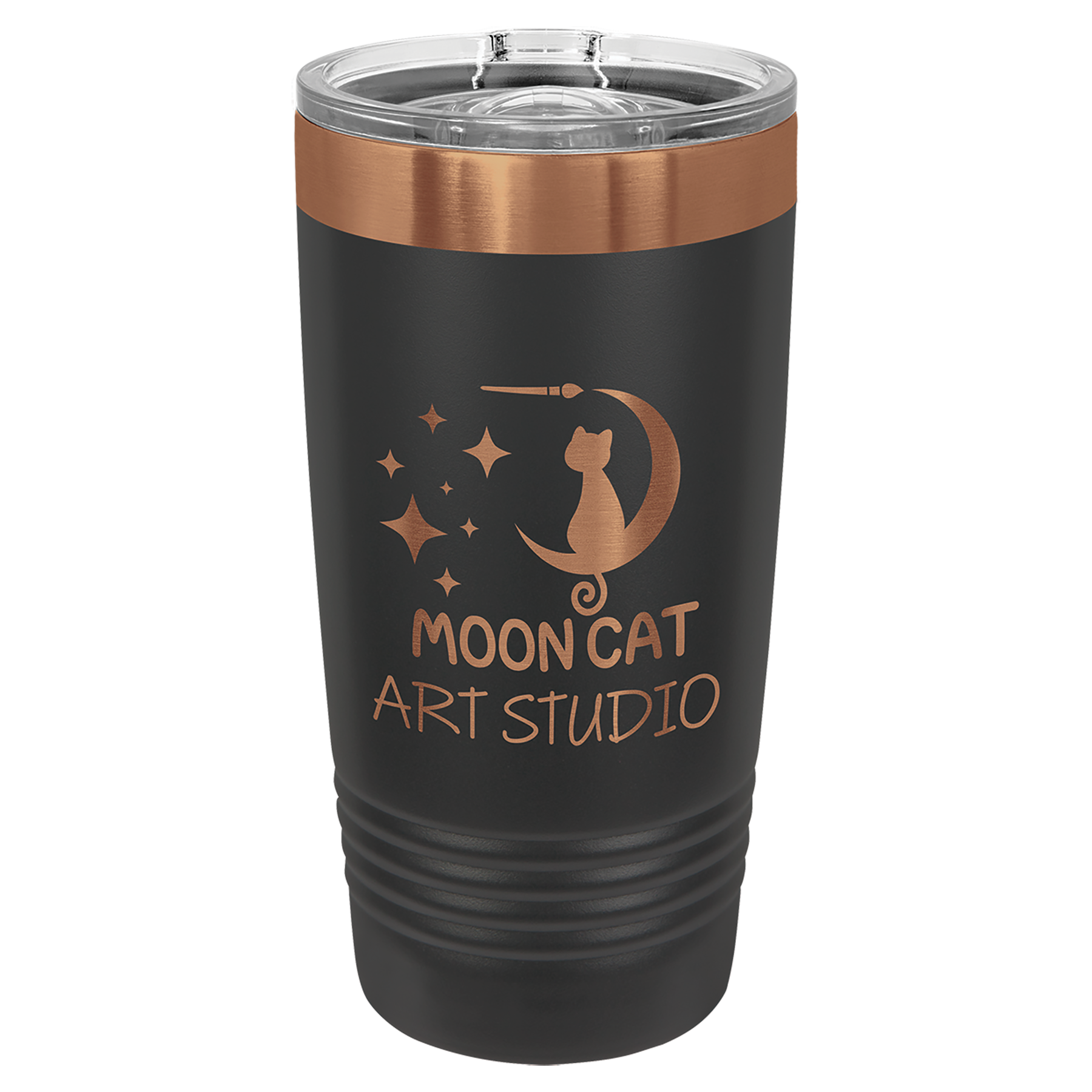 Custom with YOUR DESIGN Black Rose Gold 20 oz Insulated Tumbler with Slider Lid