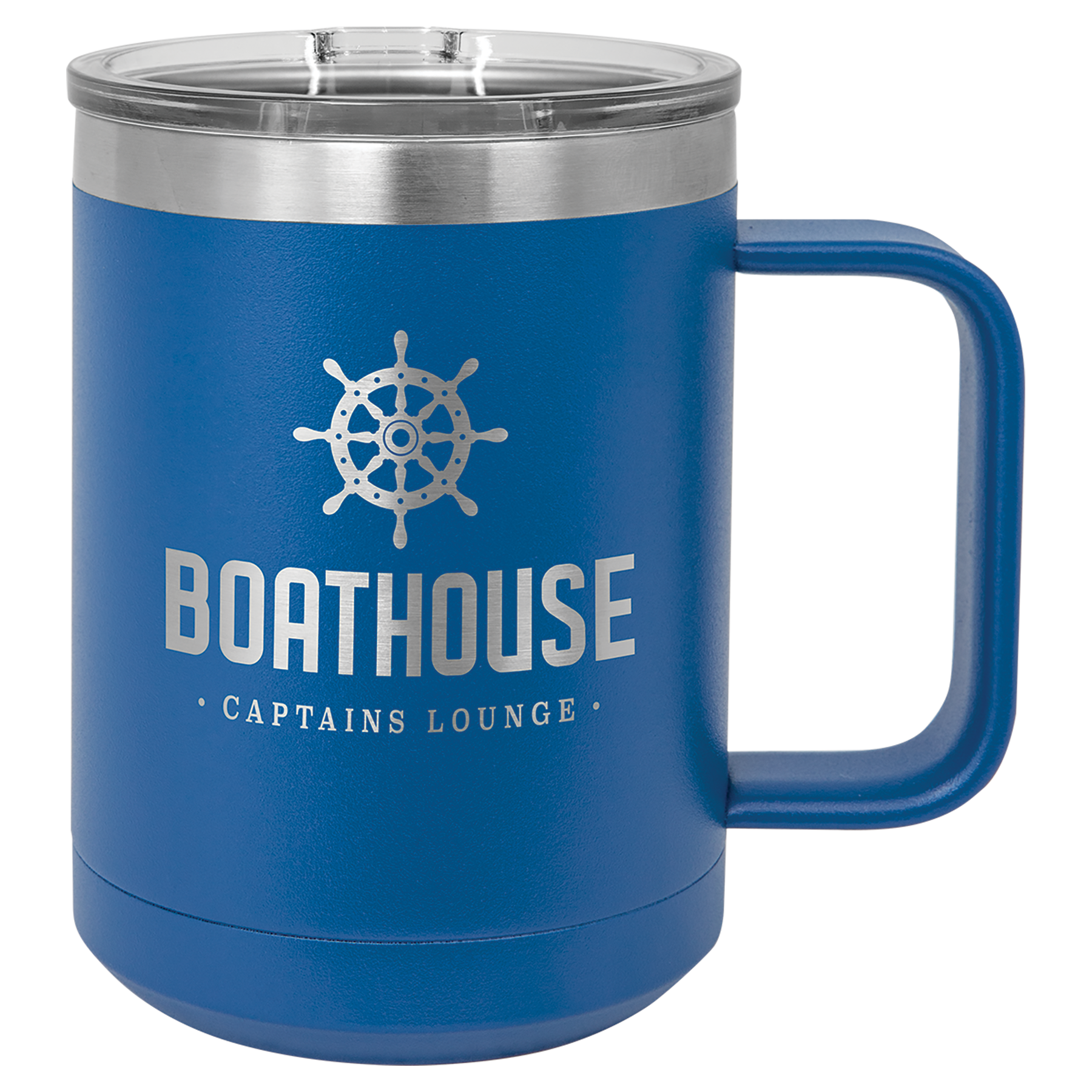 Royal Blue Insulated 15 oz Coffee Mug with YOUR design