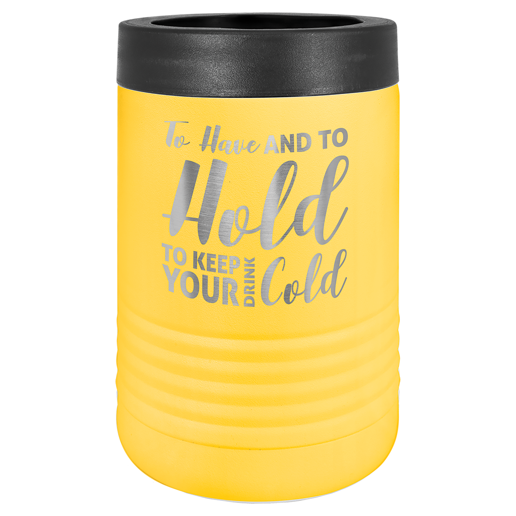 Yellow Insulated metal can or bottle koozie with YOUR design