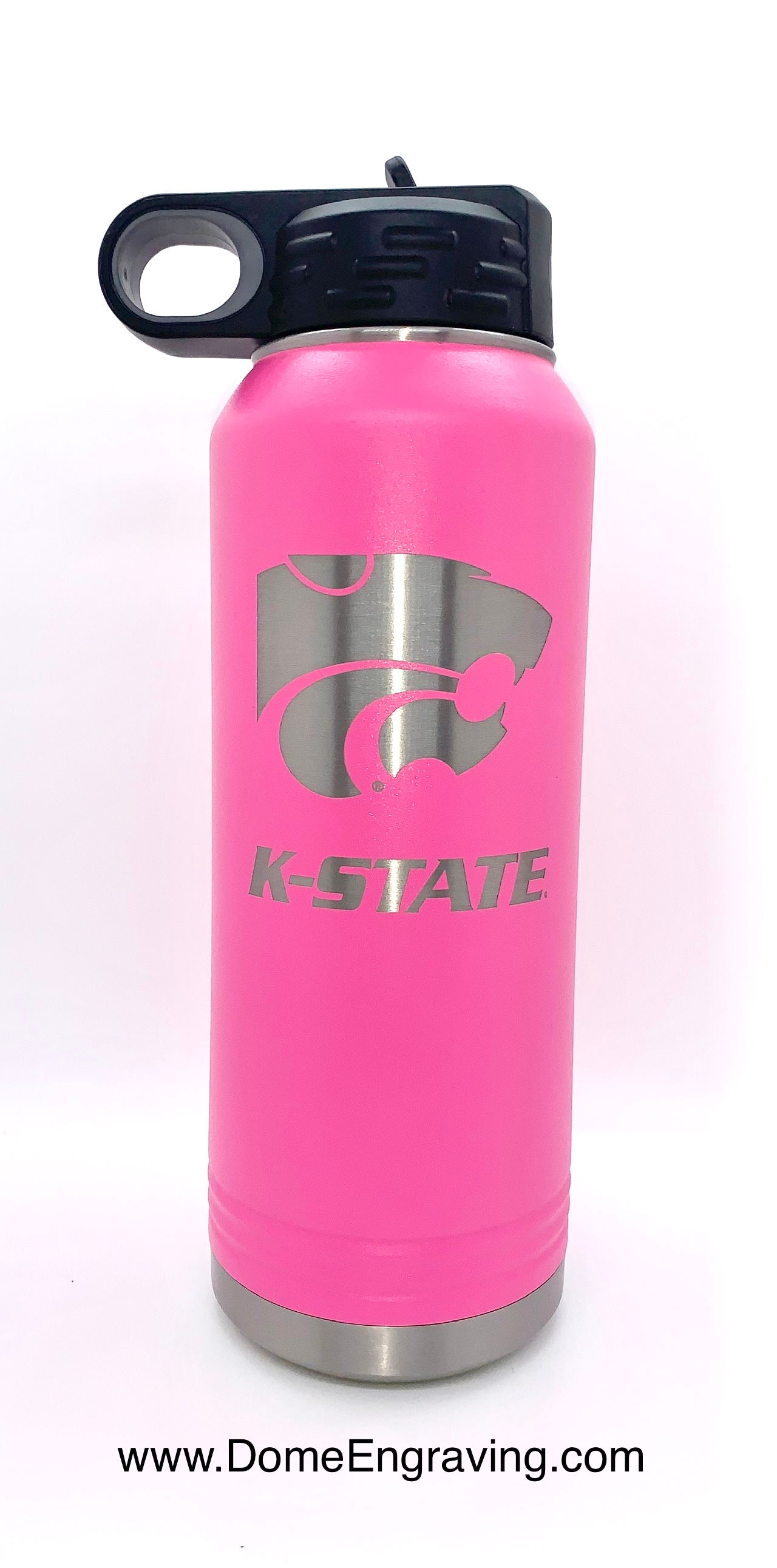 K-State 32 oz PowerCat Pink Water Bottle 