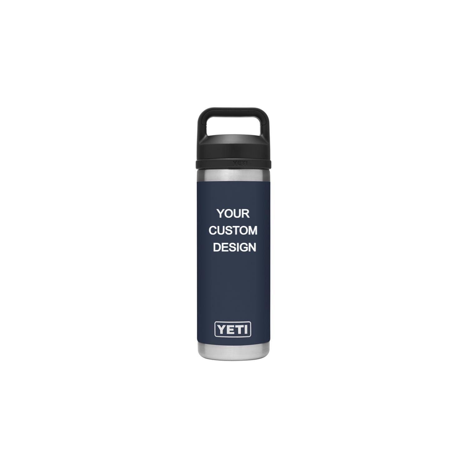 Navy Blue YETI 18 oz Rambler Insulated Water Bottle with Your Design