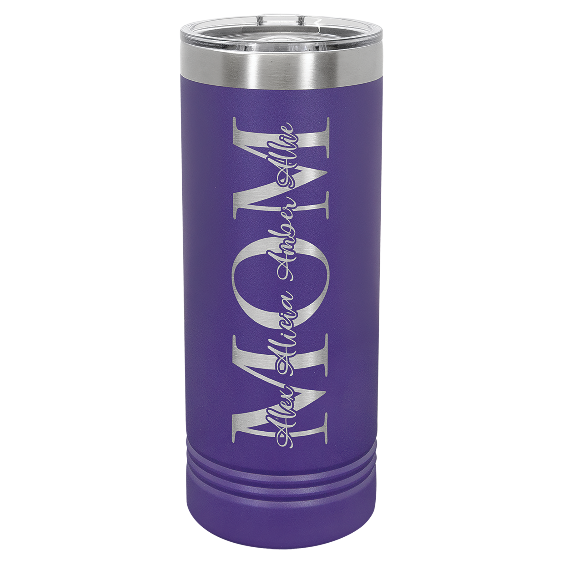 Purple Skinny 22 oz Tumbler with Slider Lid Customized with YOUR design