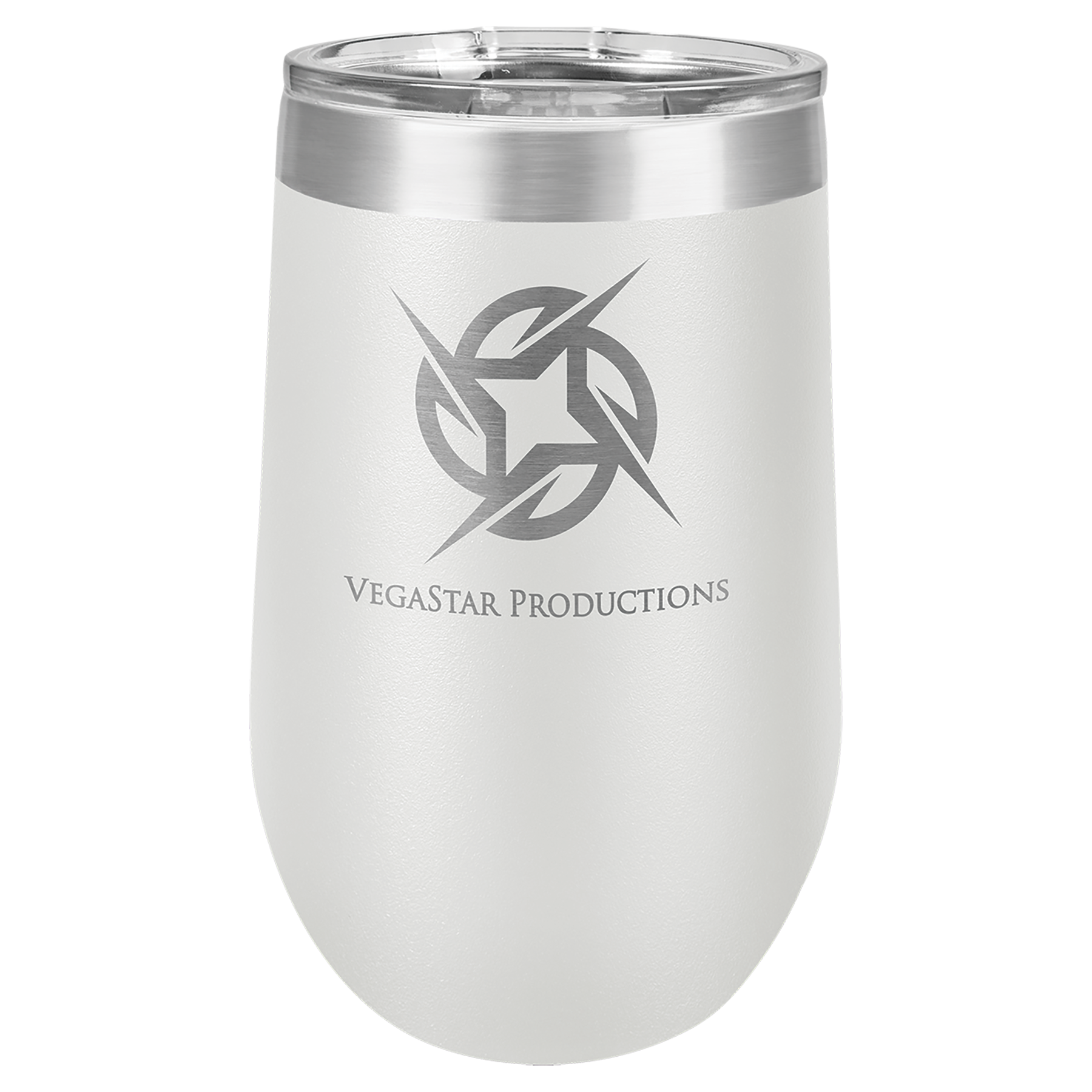 16 oz White Insulated Wine Tumbler with Lid and YOUR Design