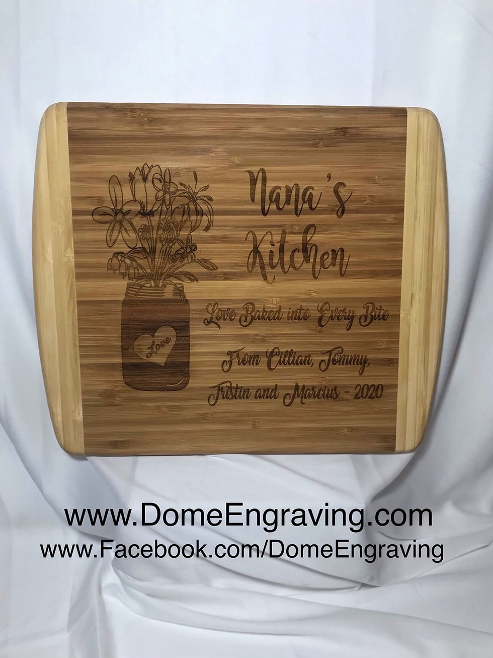 Thumbnail: CUSTOM 14” BAMBOO WOOD CUTTING BOARD