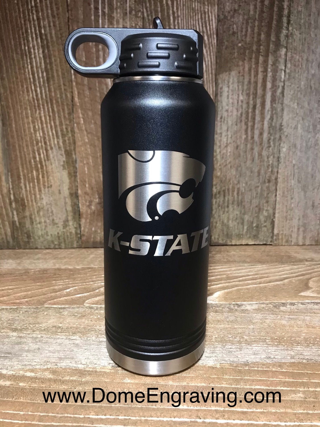 K-State Wildcats PowerCat Water Bottle 32 oz Black