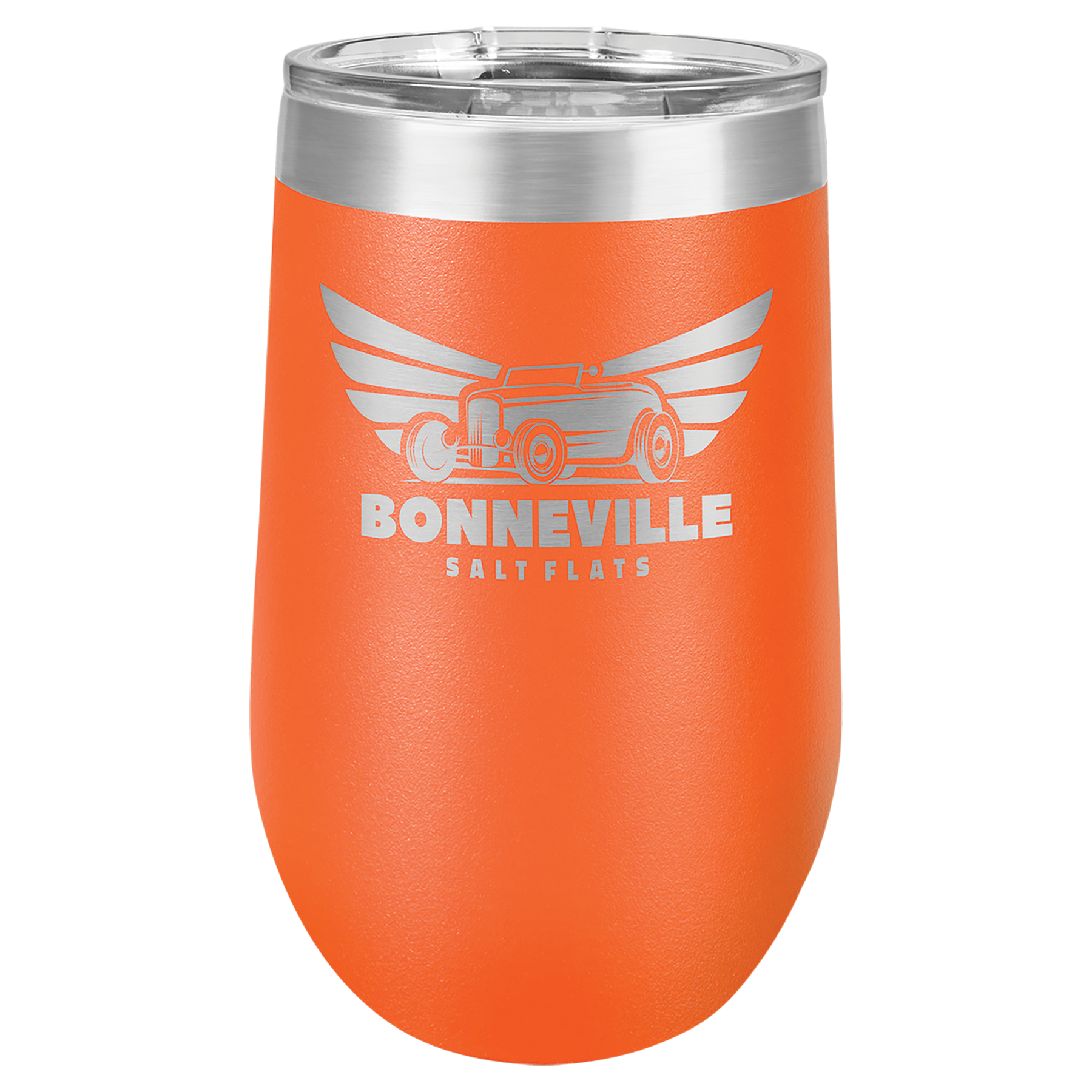 16 oz Orange Insulated Wine Tumbler with Lid and YOUR Design