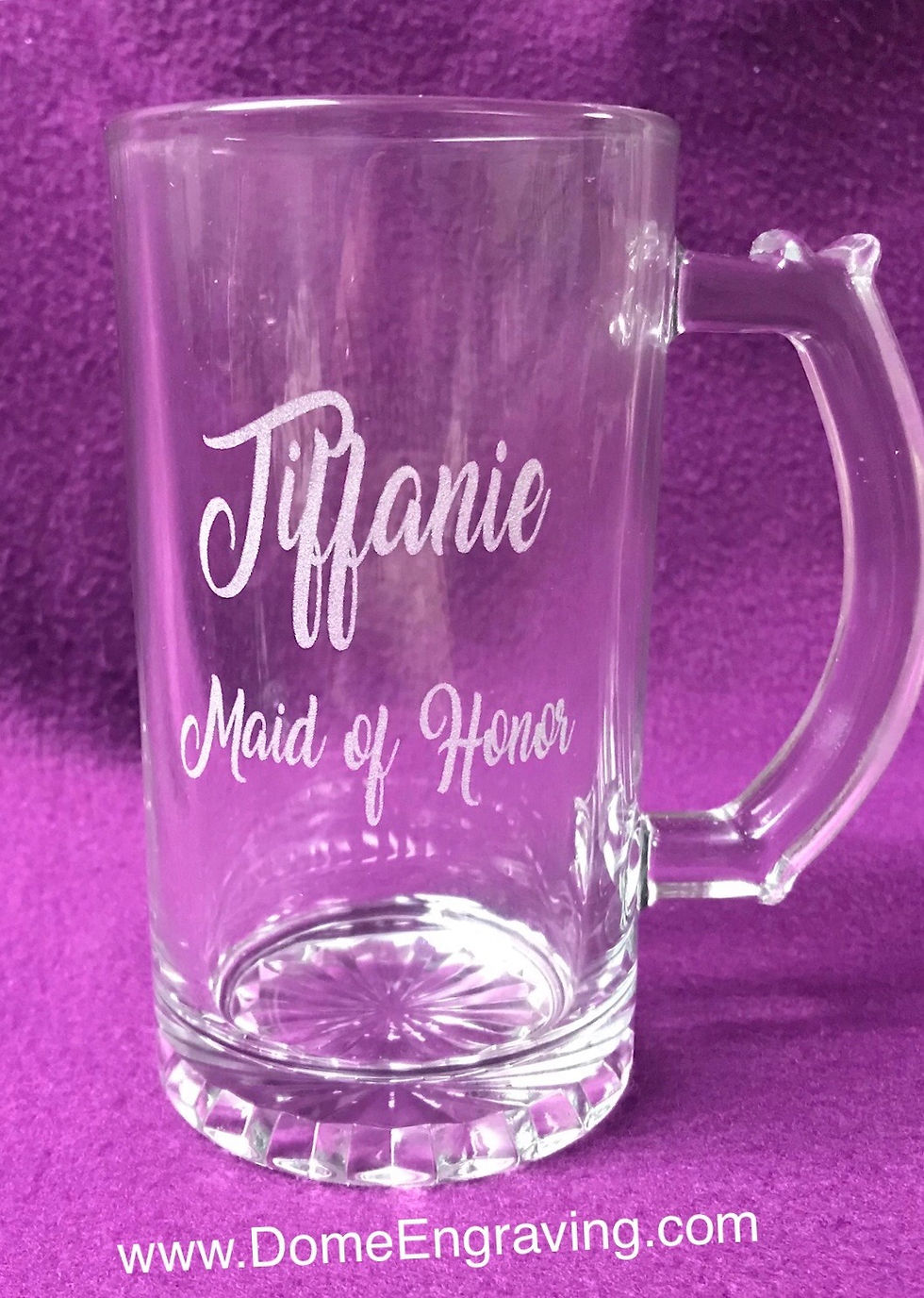 Thumbnail: Bridesmaid/ Groomsmen Wedding Etched Glass Beer Stein “A”