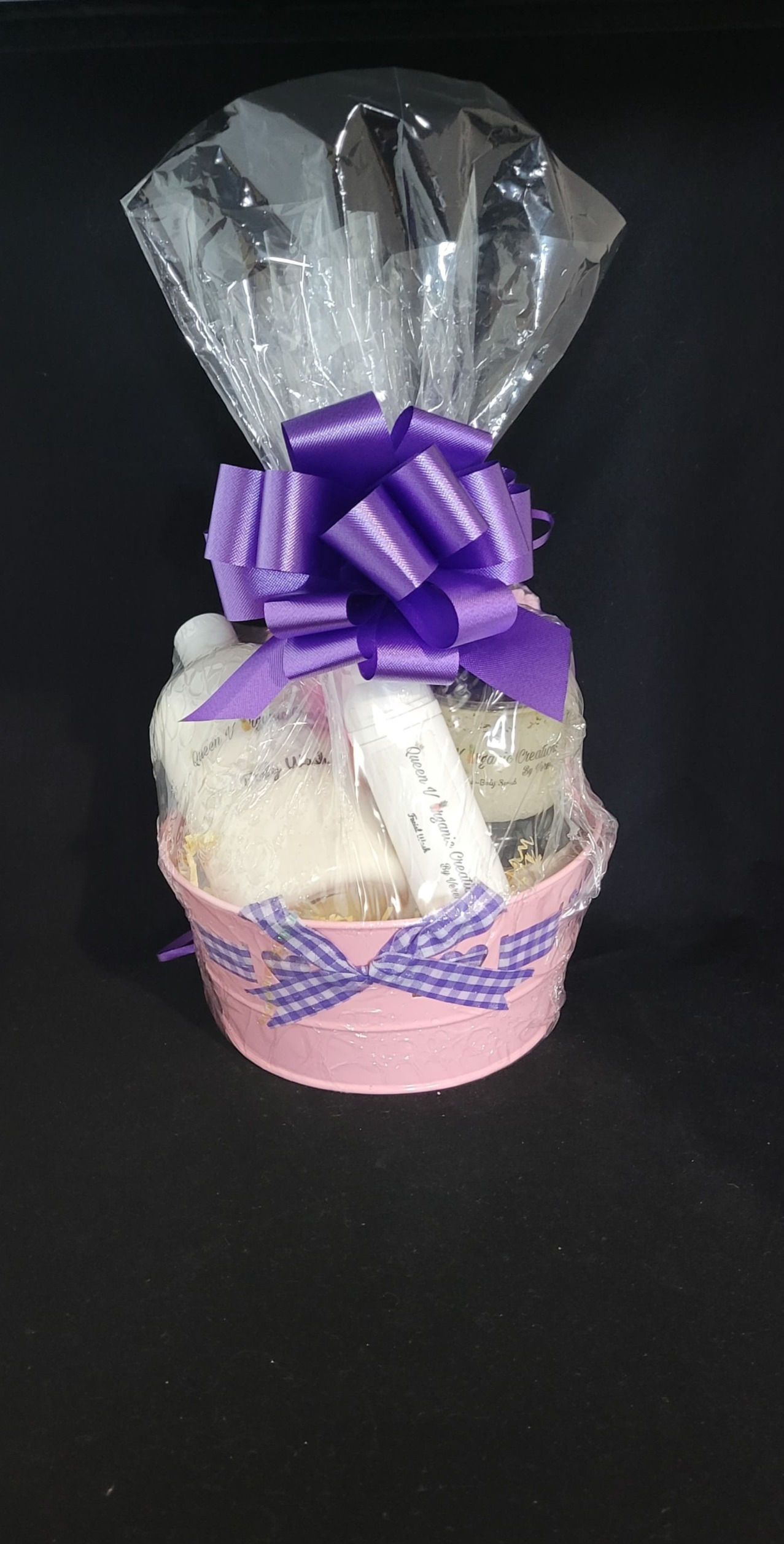 Round Metal Tin Spa Basket made w/ Essential Oils