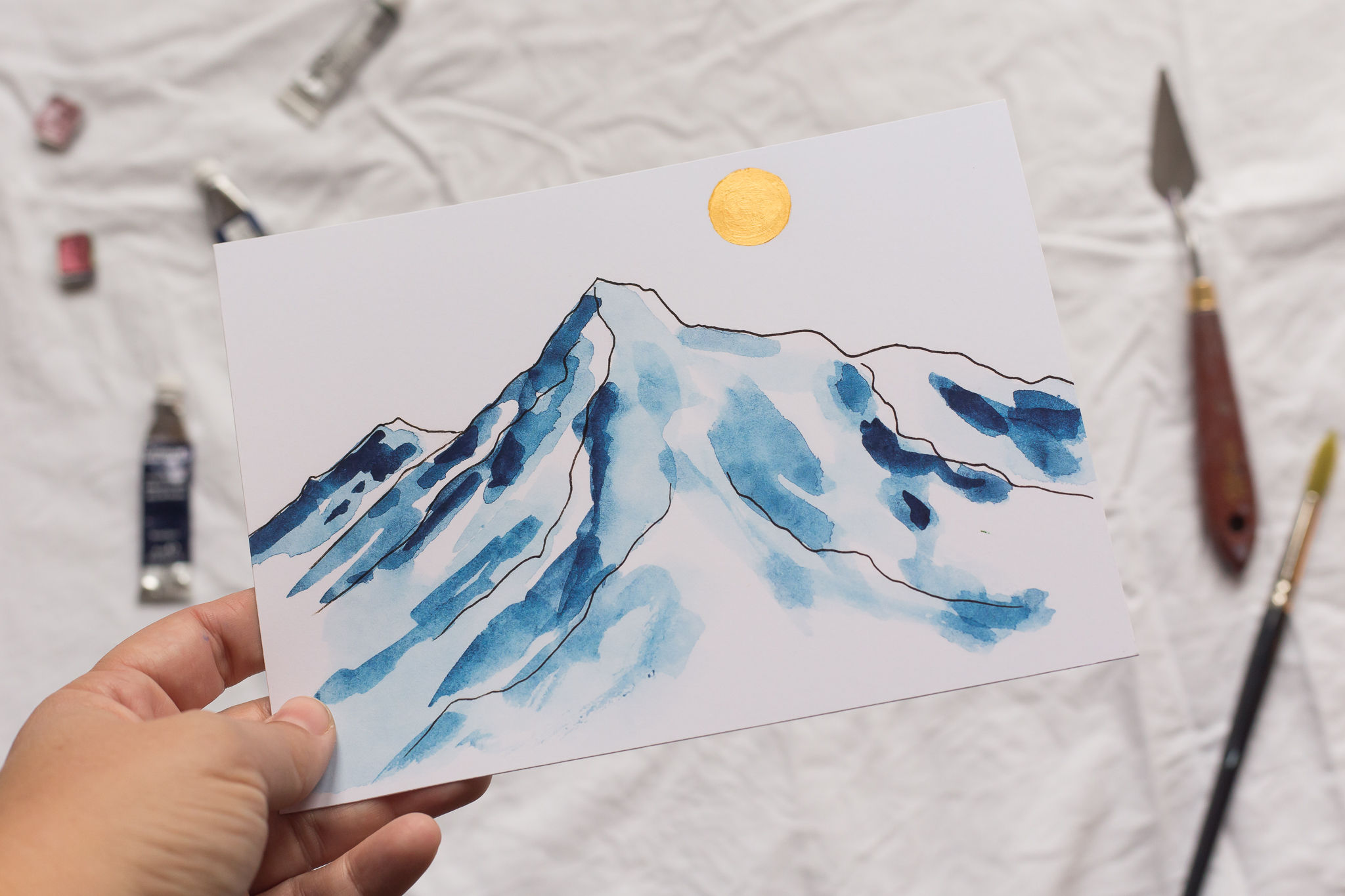 Aiguille Grive Watercolour Print