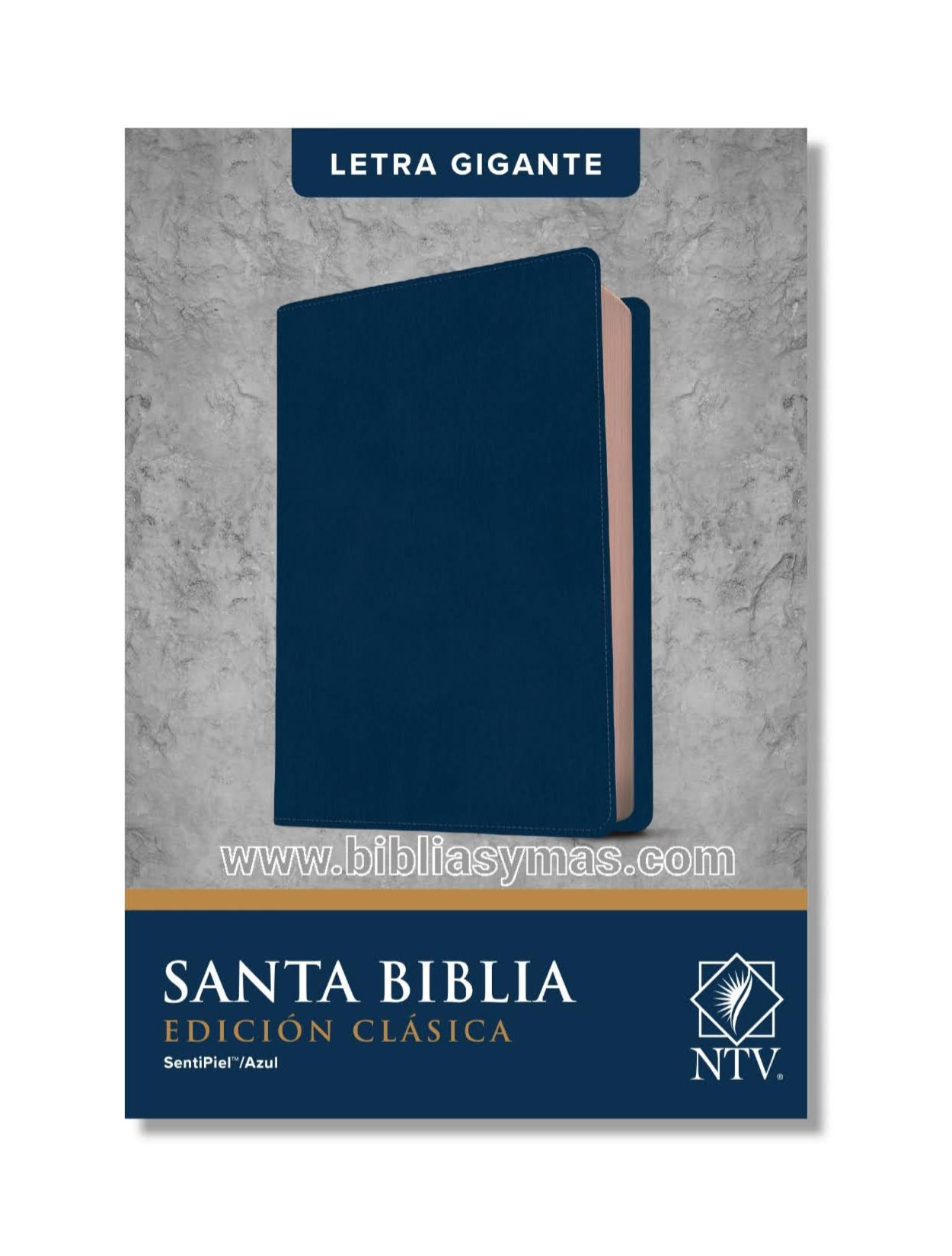 Biblia NTV Nueva Traduccion Viviente Letra Gigante Ed. Clasica Imit. Piel Azul