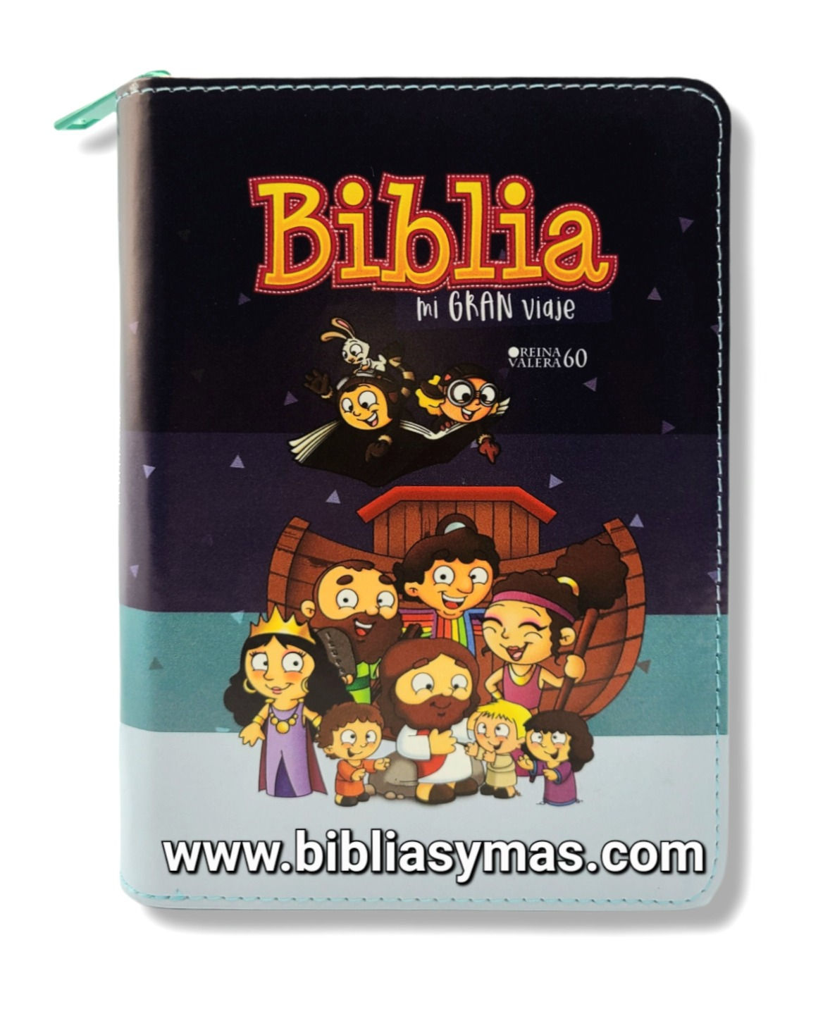 Biblia RVR1960 Mi Gran Viaje Imitacion Piel Multicolor Verde Cierre