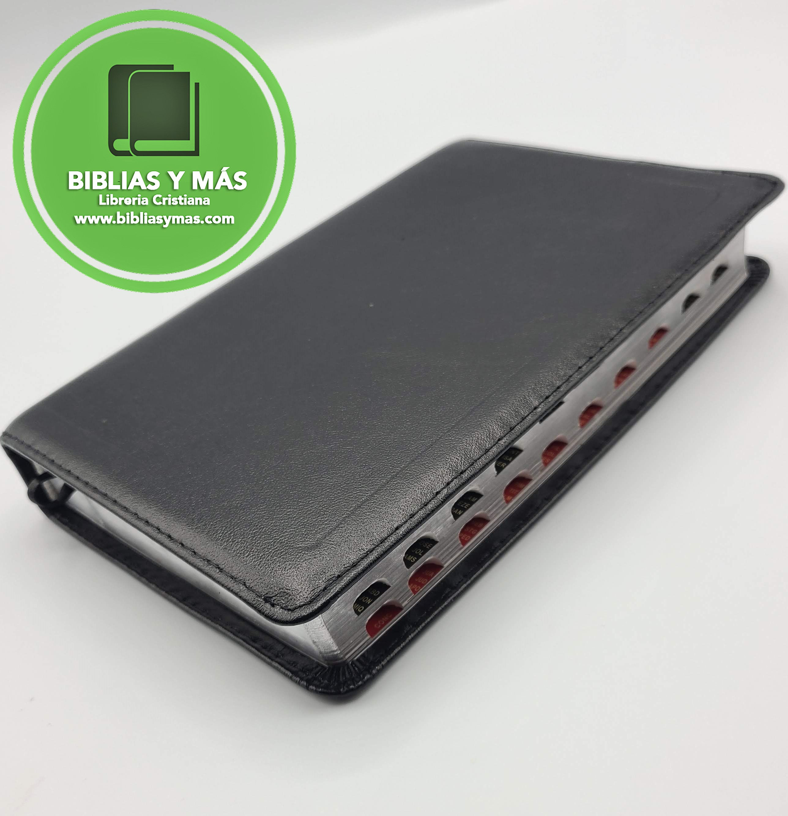Biblia Compacta Letra Grande RVR1960 Piel genuina Negro Index