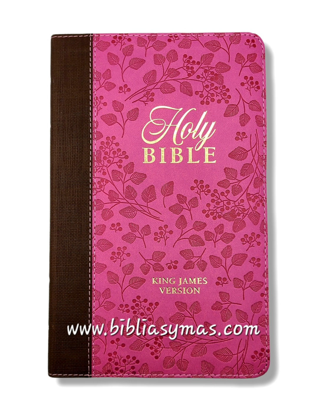 KJV Giant Print Bible Soft Leather Look Brown Pink Indexed