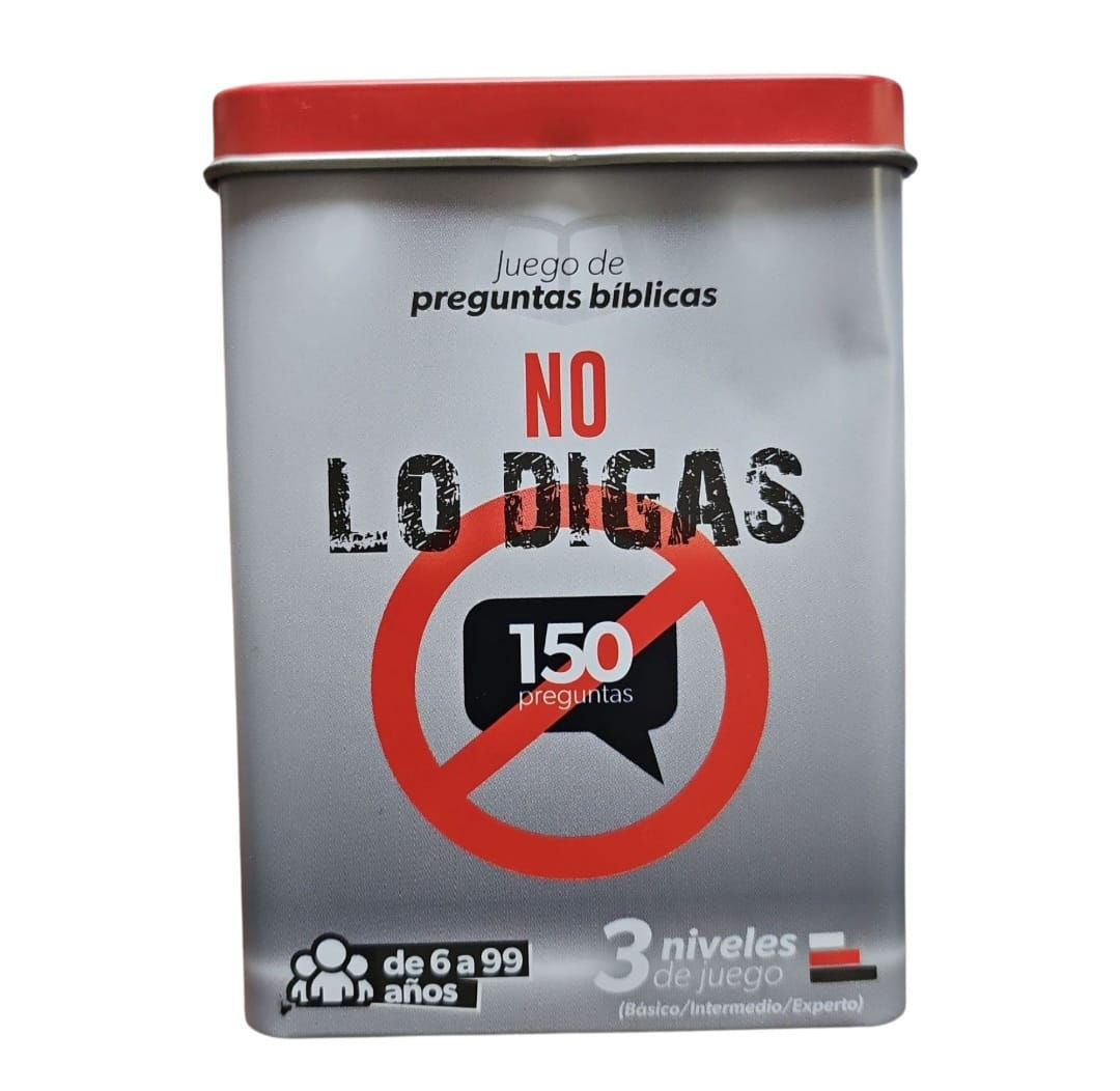 No lo digas juego de 150 preguntas biblicas caja metalica